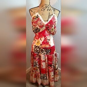 Colorful Floral Patchwork Dress